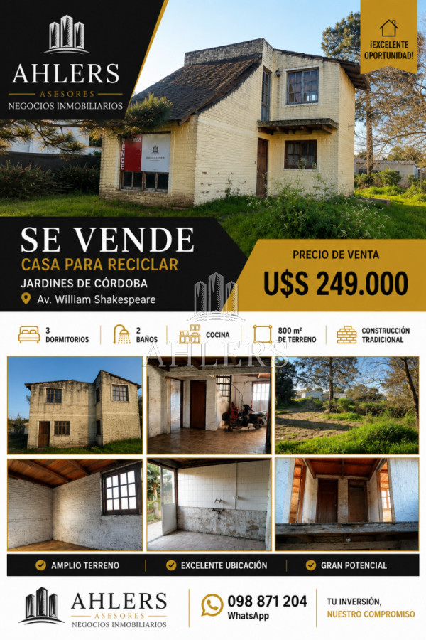 Casa ID.491 - SE VENDE CASA PARA RECICLAR - JARDINES DE CÓRDOBA