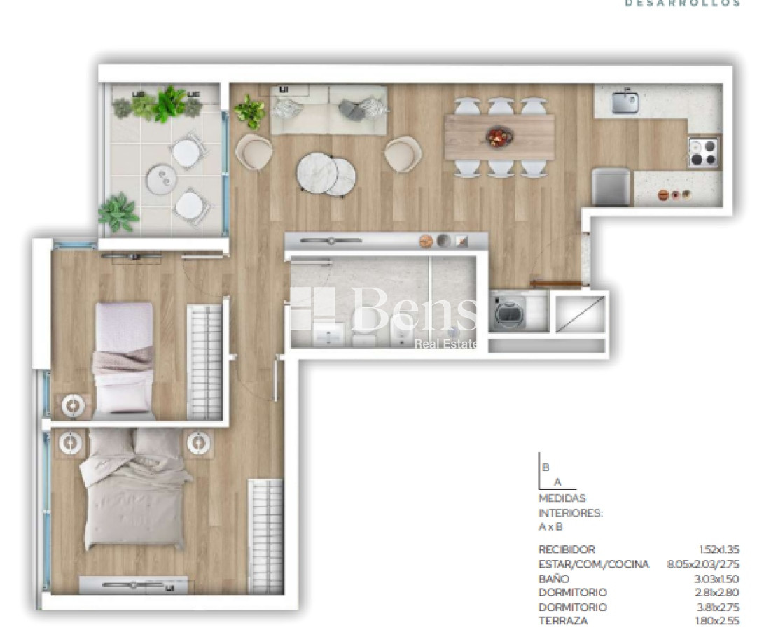 Apartamento ID.473 - Venta - Apartamento a estrenar - 2 Dormitorios - Centro - Montevideo