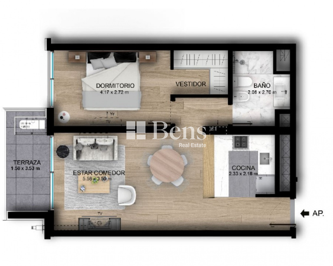 Apartamento ID.14 - Venta - Apartamento a Estrenar - 1 Dormitorio - Villa Biarritz