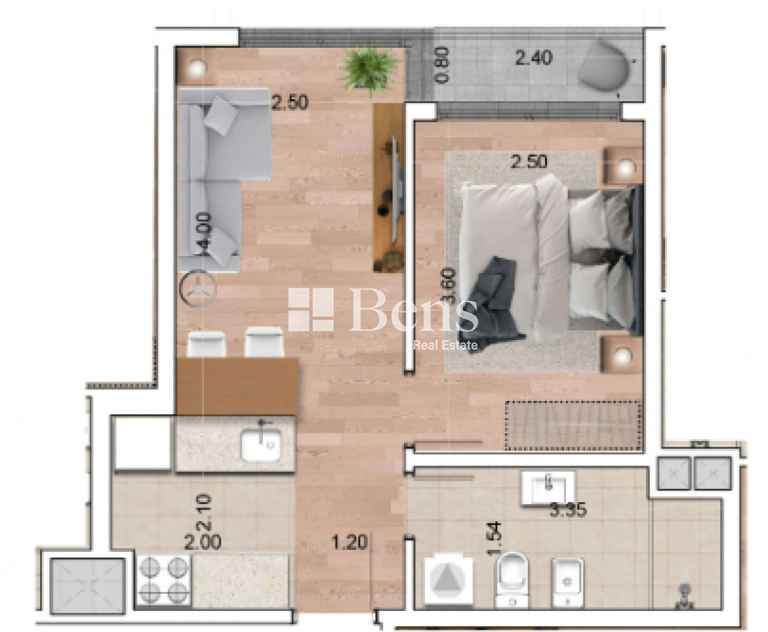 Apartamento ID.205 - Venta - Apartamento a estrenar - 1 Dormitorio - Tres Cruces - Montevideo