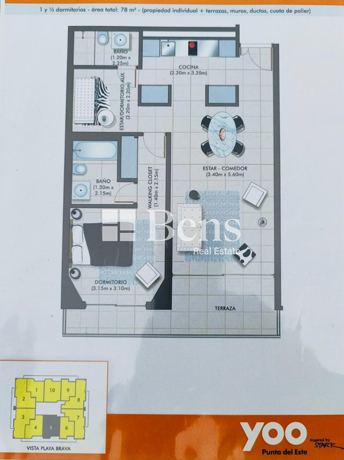Apartamento ID.532 - VENTA - APARTAMENTO 1 DORMITORIO Y AUXILAR - COCHERA Y BAULERA - FULL AMENITIES - MANSA - PUNTA DEL ESTE 