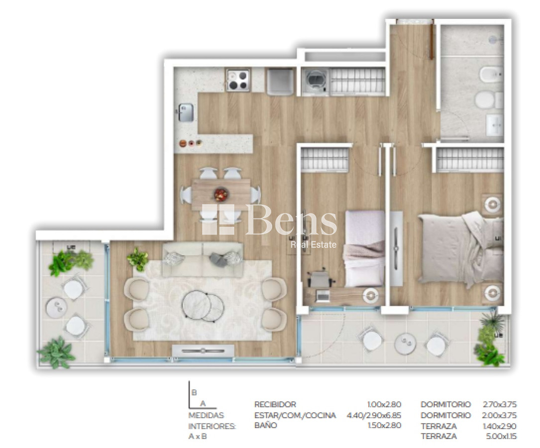 Apartamento ID.475 - Venta - Apartamento a estrenar - 2 Dormitorios - Centro - Montevideo