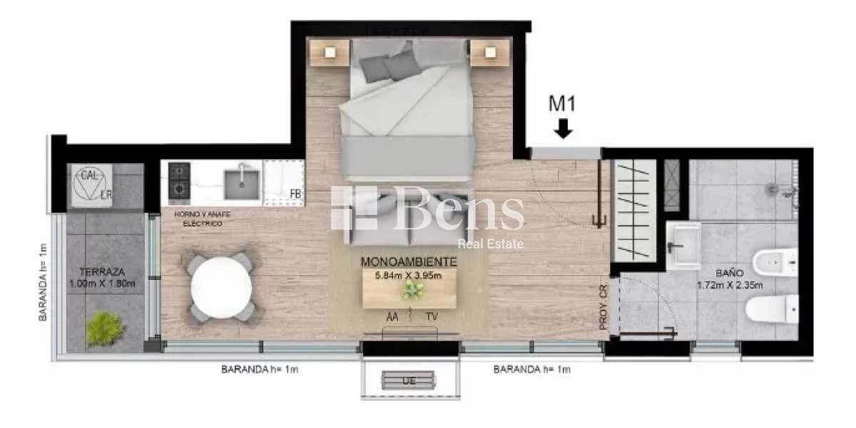 Apartamento ID.26 - Venta - Monoambiente a Estrenar - Tres Cruces