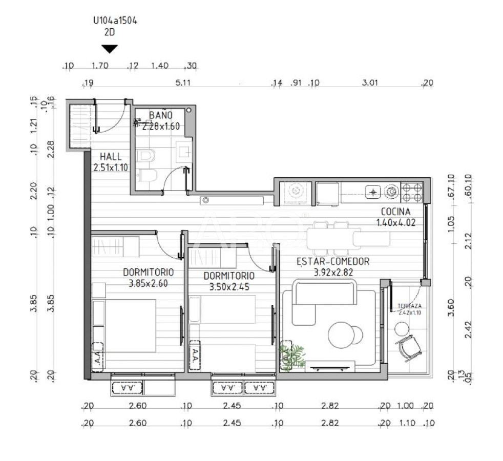 Apartamento ID.529 - 2 dormitorios sobre Ave. Roosevelt, Playa Mansa