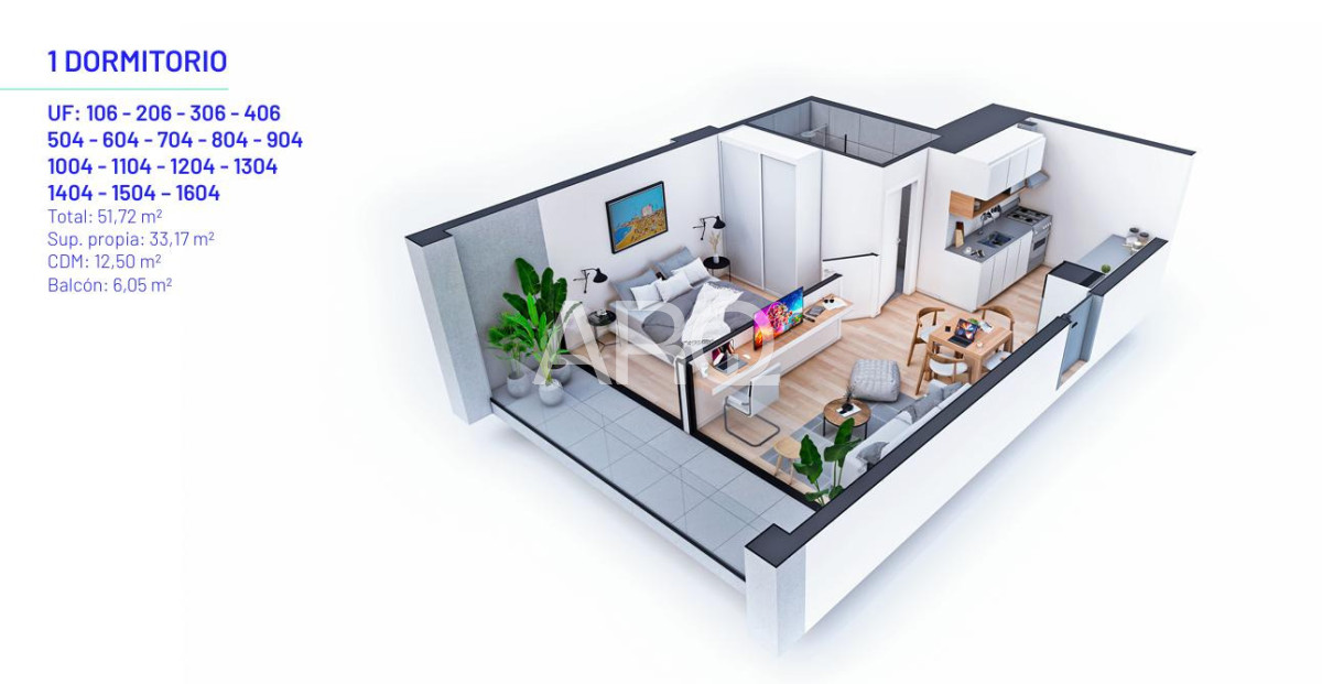 Apartamento ID.532 - 1 dormitorio en el corazón de La Blanqueada, luminosidad y confort.