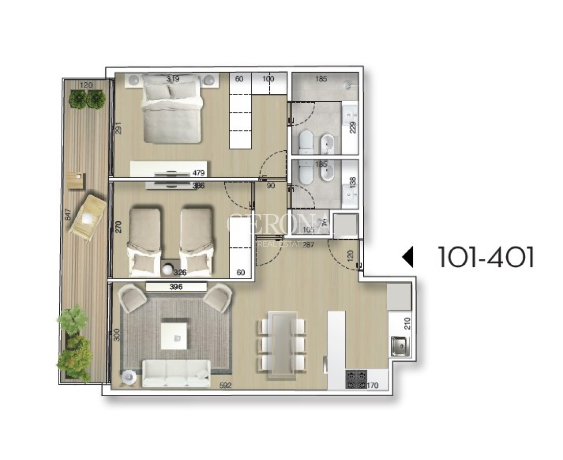Apartamento ID.240 - Venta apartamento de dos dormitorios a estrenar en Buceo