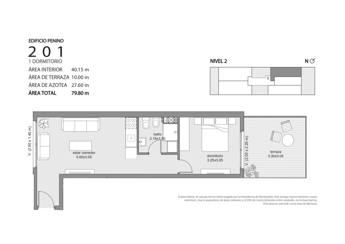 Apartamento ID.4538 - Venta en Pozo Apartamentos 1 Dormitorio Unión con Balcón