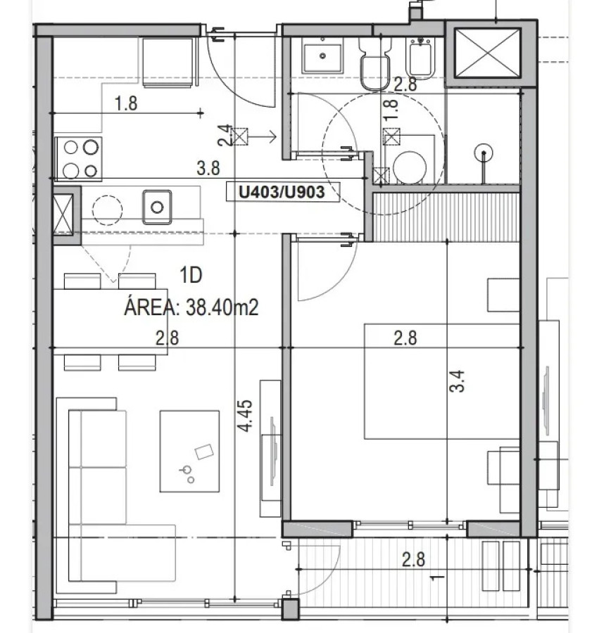 Apartamento ID.6654 - Alquiler Apartamento 1 Dormitorio Centro con balcon
