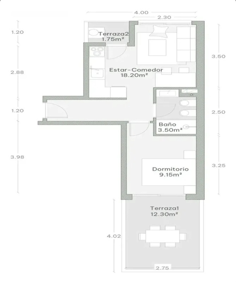Apartamento ID.6715 - Alquiler Apartamento 1 Dormitorio Cordon con terraza