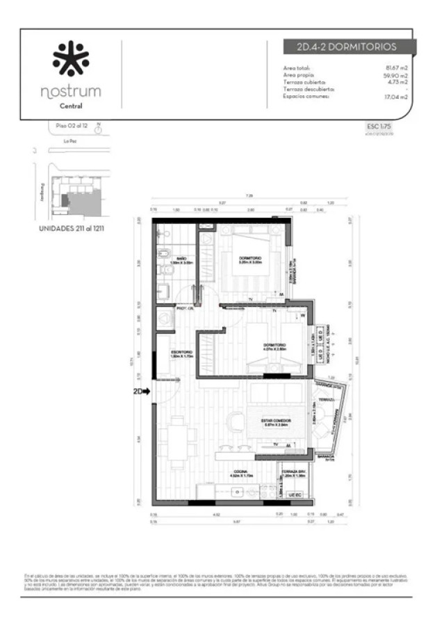 Apartamento ID.4699 - Alquiler Apartamento 2 Dormitorios Centro con Balcón