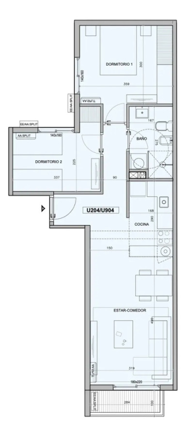 Apartamento ID.6286 - Venta Apartamento 2 Dormitorios Centro con balcon y cochera
