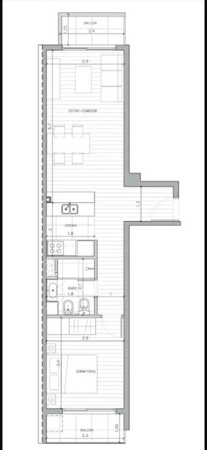 Apartamento ID.6519 - Alquiler Apartamento 1 Dormitorio La Blanqueada con balcon 