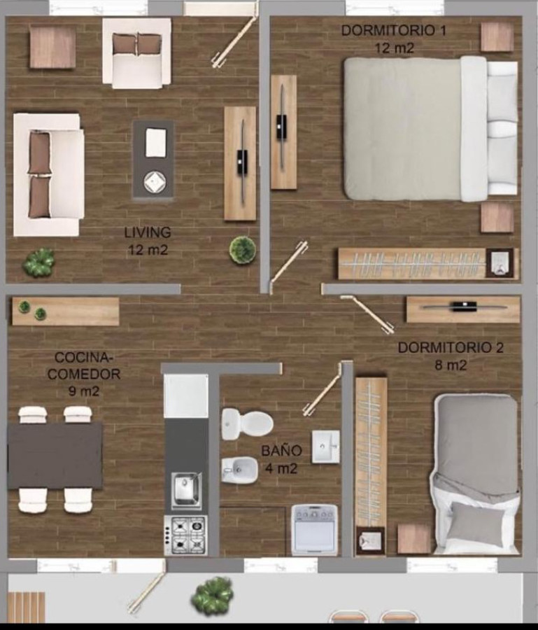 Apartamento ID.6131 - Alquiler Apartamento 2 Dormitorios Cerro