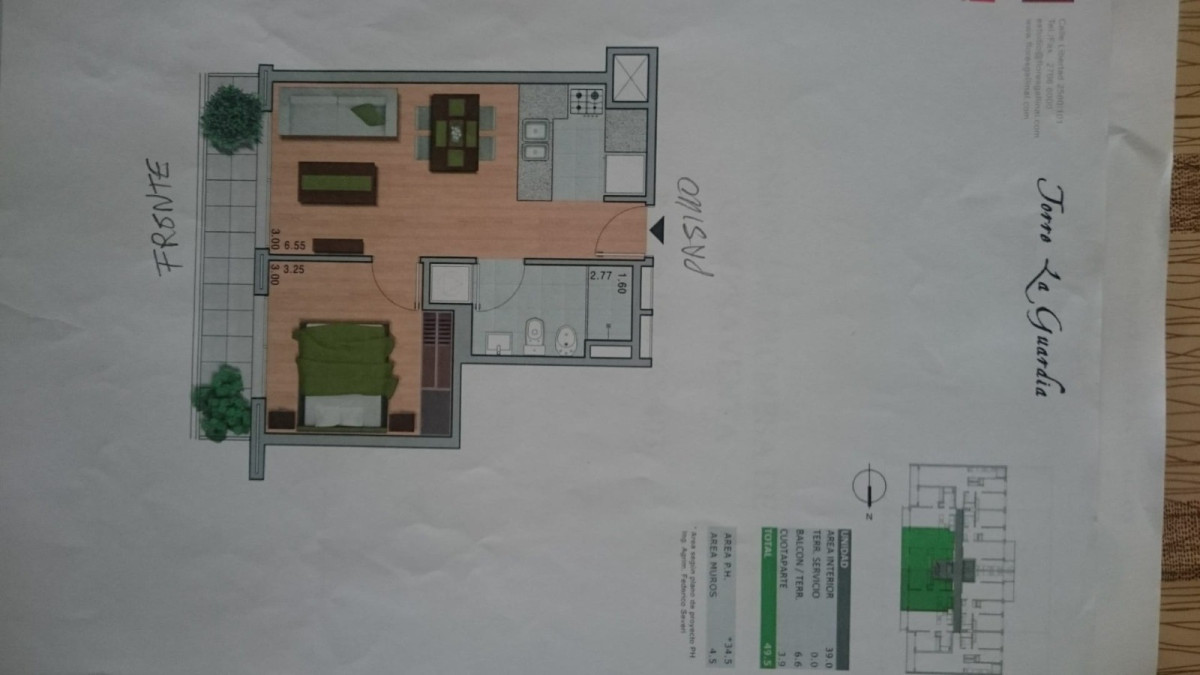 Apartamento ID.6600 - Alquiler Apartamento 1 Dormitorio Cordon con balcon
