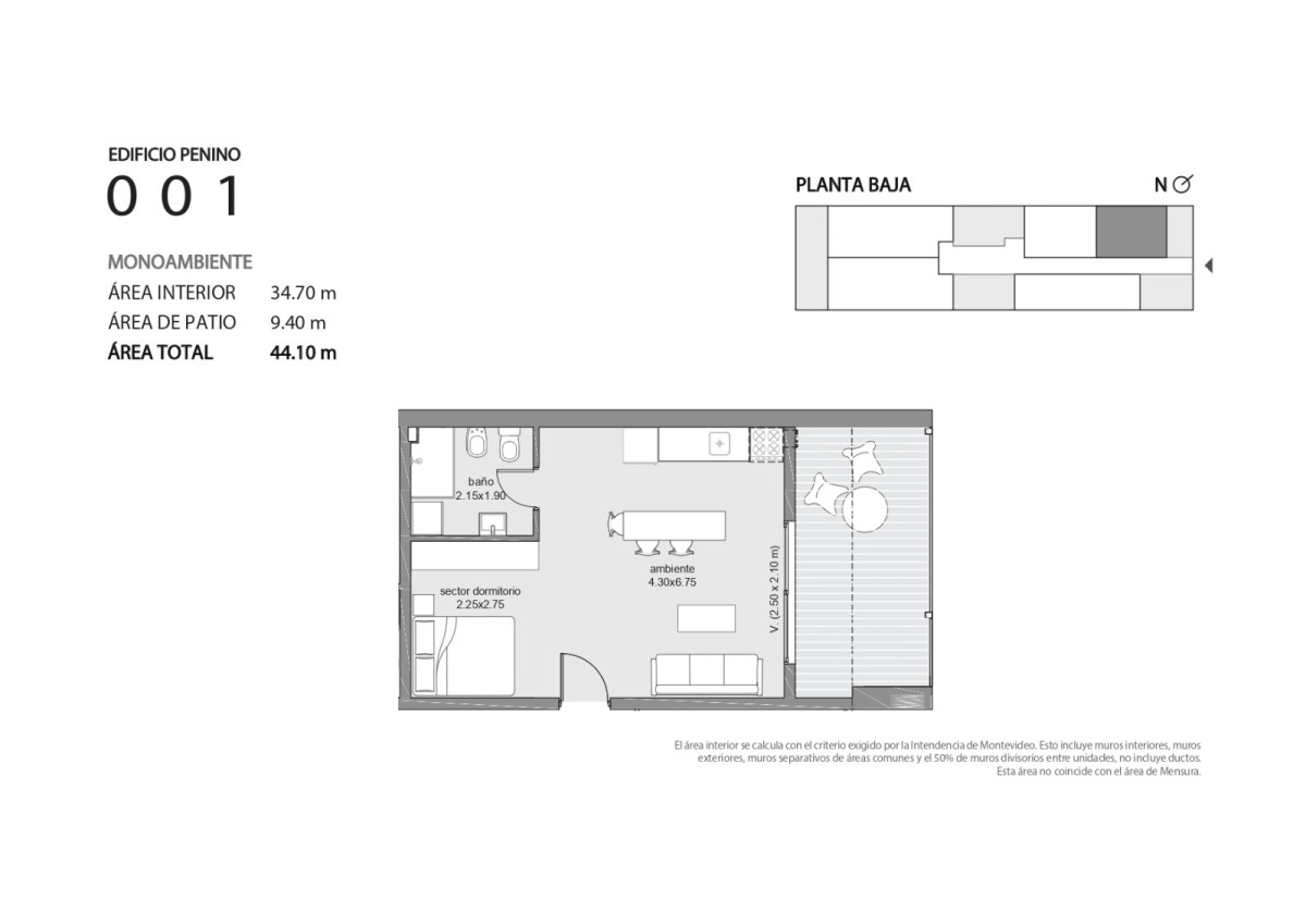 Apartamento ID.4536 - Venta en Pozo Apartamentos Monoambiente Union