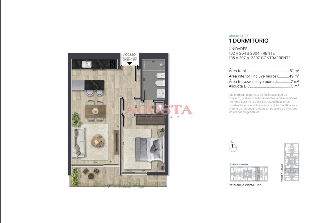 Apartamento ID.171 - oportunidad a estrenar !!! Torre con todos los servicios !!!