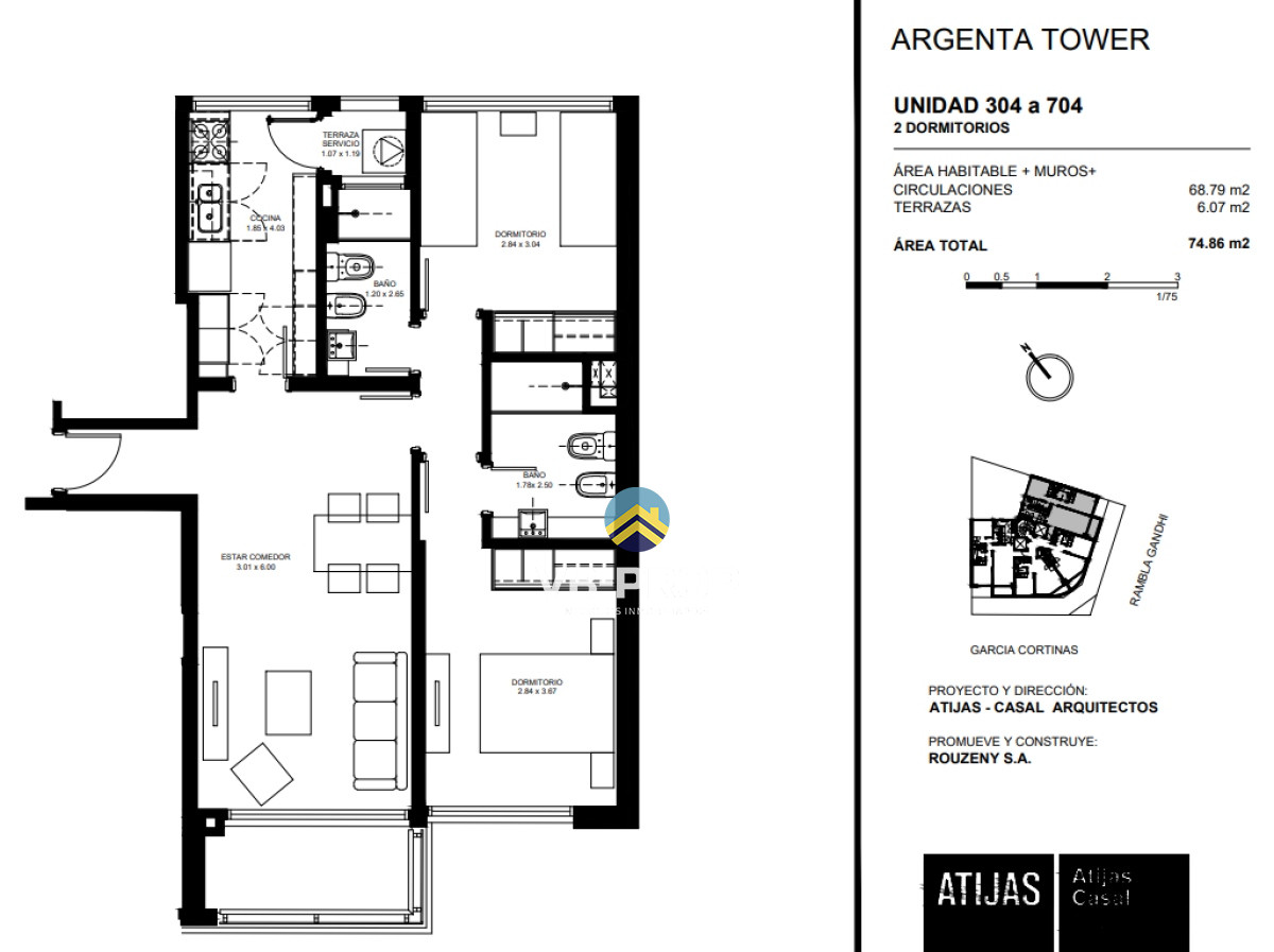 Apartamento ID.362 - Venta apartamento 2 dormitorios punta carretas + cochera 