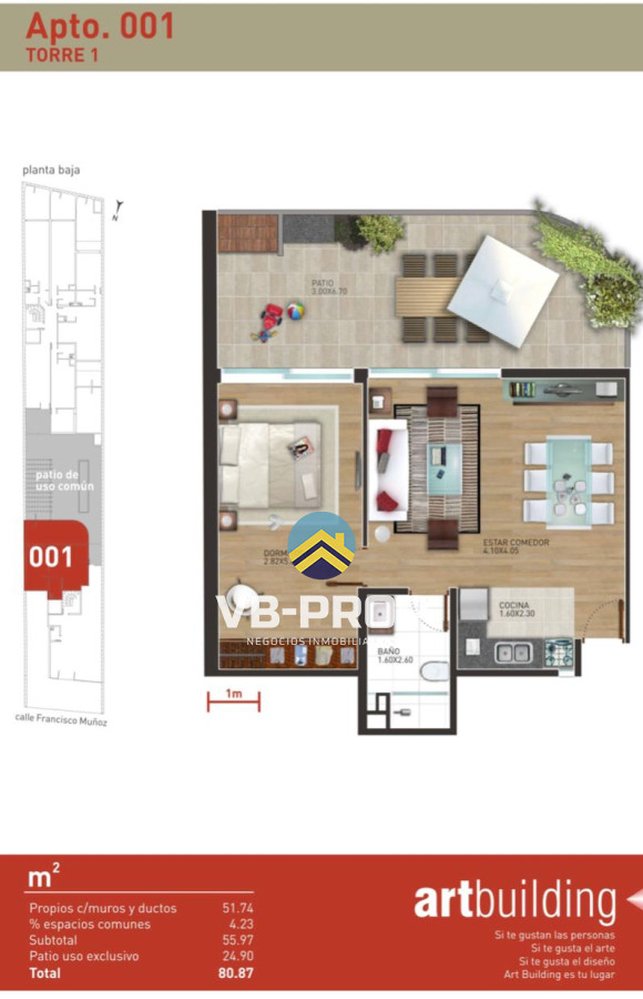 Apartamento ID.103 - Alquiler apartamento 1 dormitorio pocitos parrillero cochera 