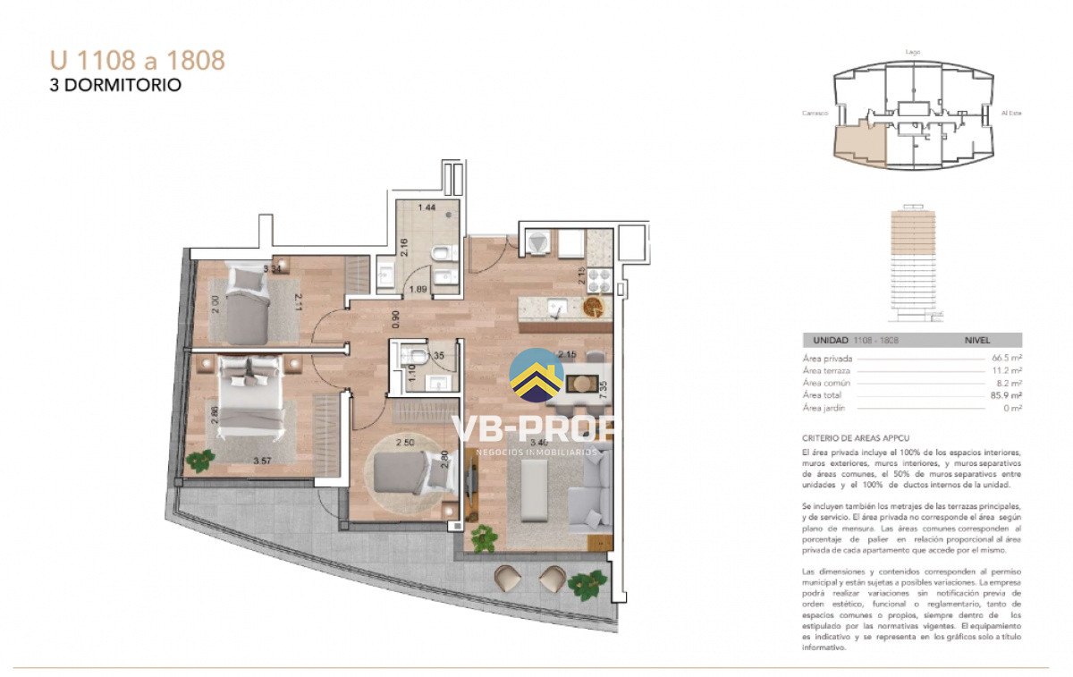 Apartamento ID.132 - Apartamento venta 3 dormitorios Ventura Tower Carrasco
