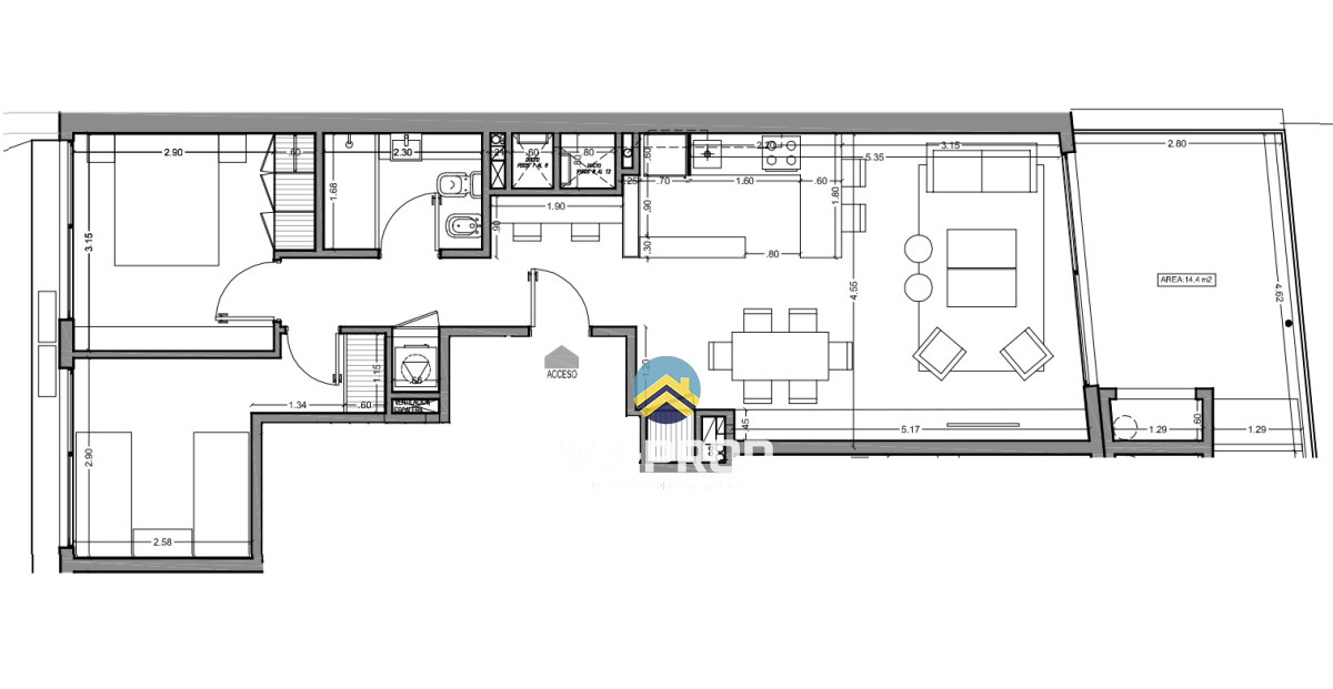 Apartamento ID.438 - Pent-house 2 dormitorios balcón con parrillero + garaje 