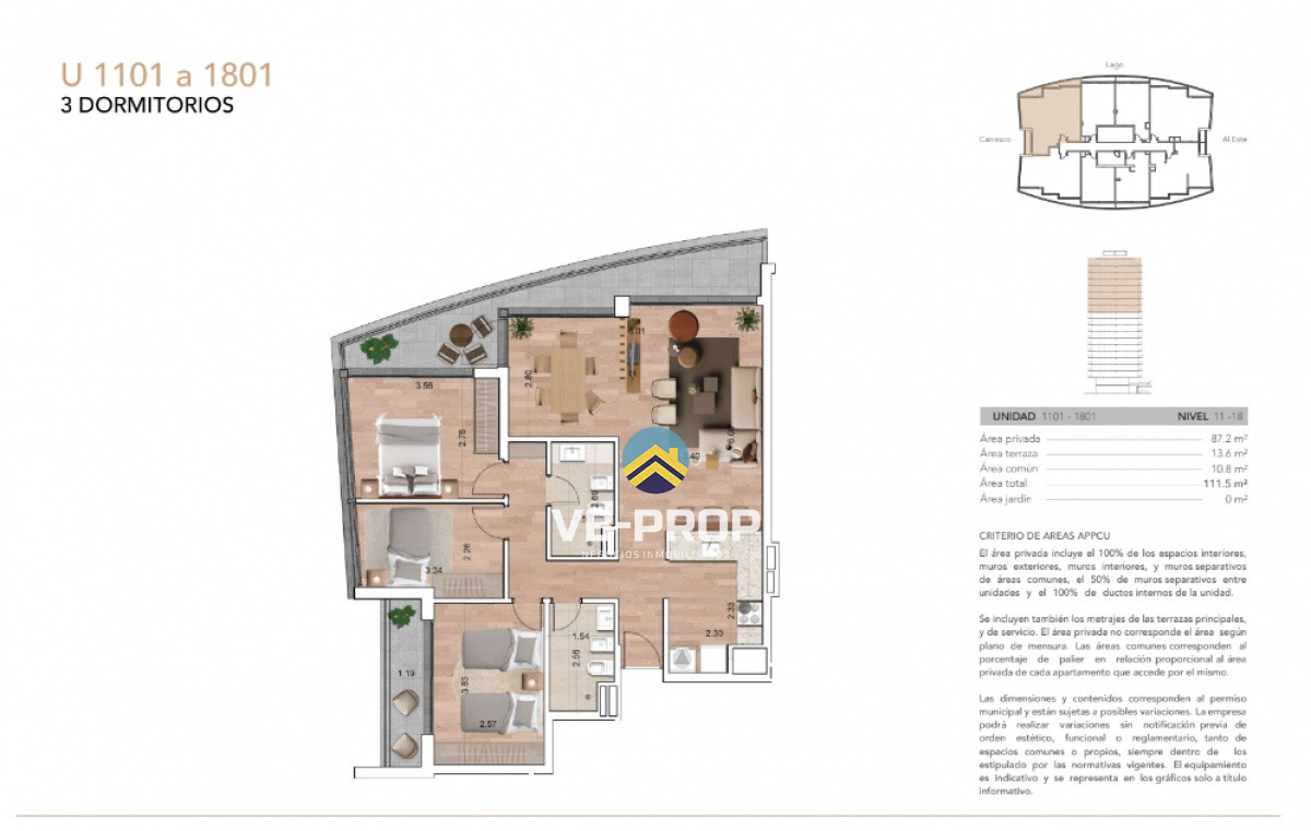 Apartamento ID.132 - Apartamento venta 3 dormitorios Ventura Tower Carrasco