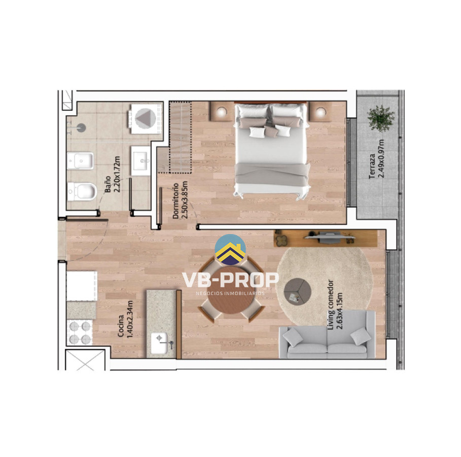 Apartamento ID.358 - Alquiler apartamento 1 dormitorio cordon sur 