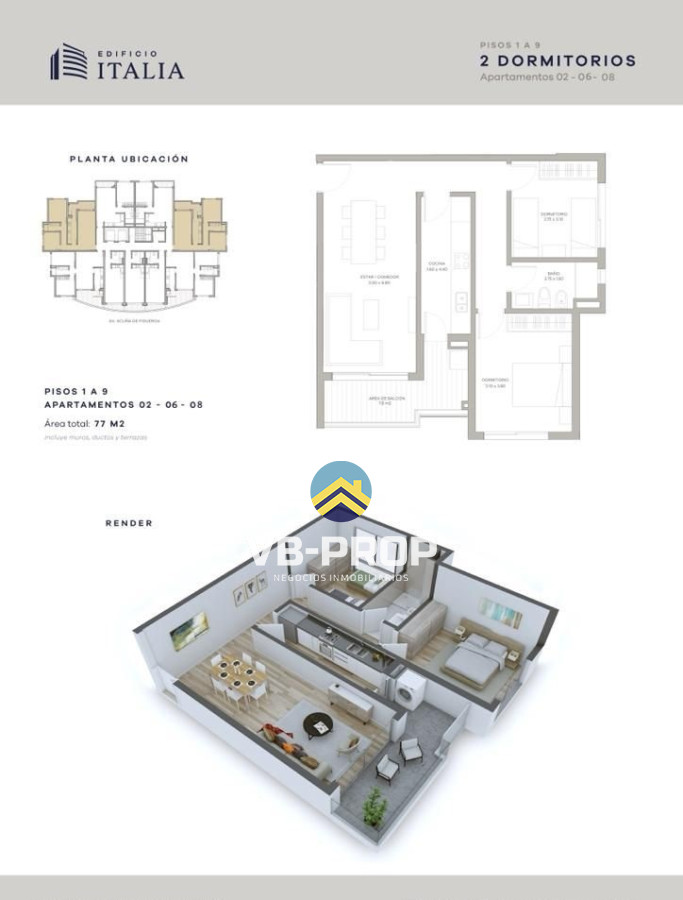 Apartamento ID.381 - Alquiler apartamento 2 dormitorios edificio Italia centro Maldonado 