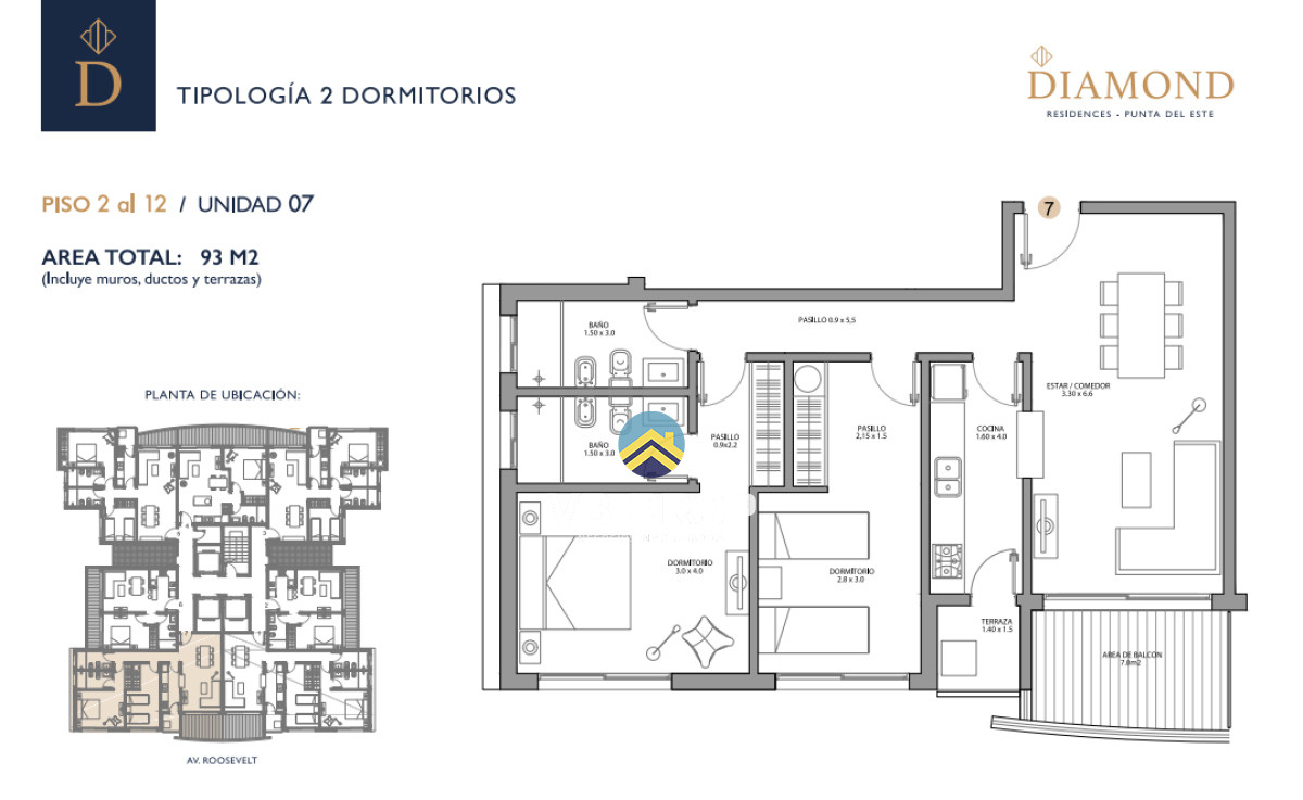 Apartamento ID.394 - Apartamentos diamond punta del este 2 dormitorios 