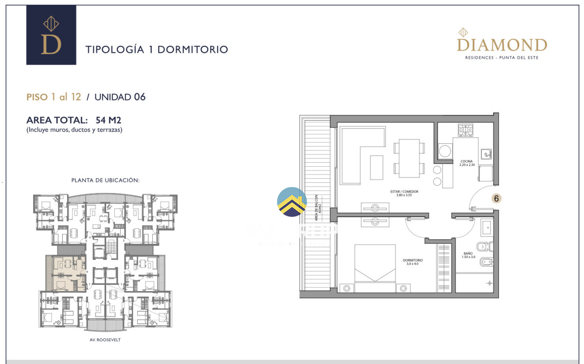 Apartamento ID.466 - VENTA APARTAMENTO 1 DORMITORIO DIAMOND PUNTA DEL ESTE 
