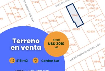 Venta terreno cordon sur casa VIS