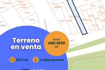 Venta terreno la blanqueada sobre av.italia VIS