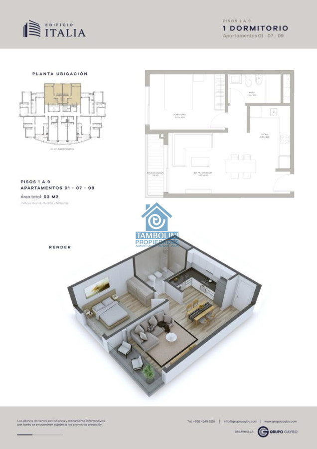 Apartamento ID.554 - Venta a Estrenar 1 dormitorio excelente renta