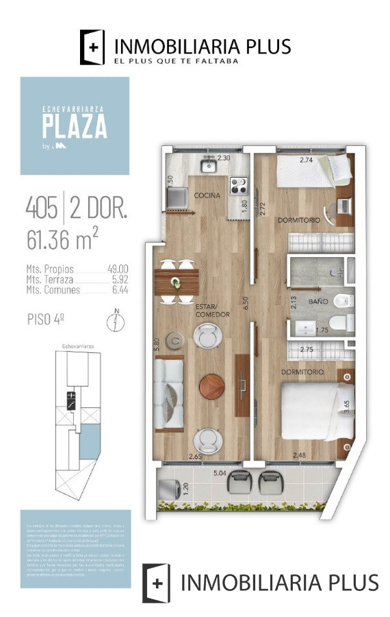 Apartamento ID.111 - Apartamento De 2 Dormitorios En Pocitos Desde U$s 204.695 Con Barbacoa, Parrillero, Terraza, Lavadero, Garajes, Gym Y Con Financiación Propia además De Muy Bajos Gastos Comunes $ 7000.