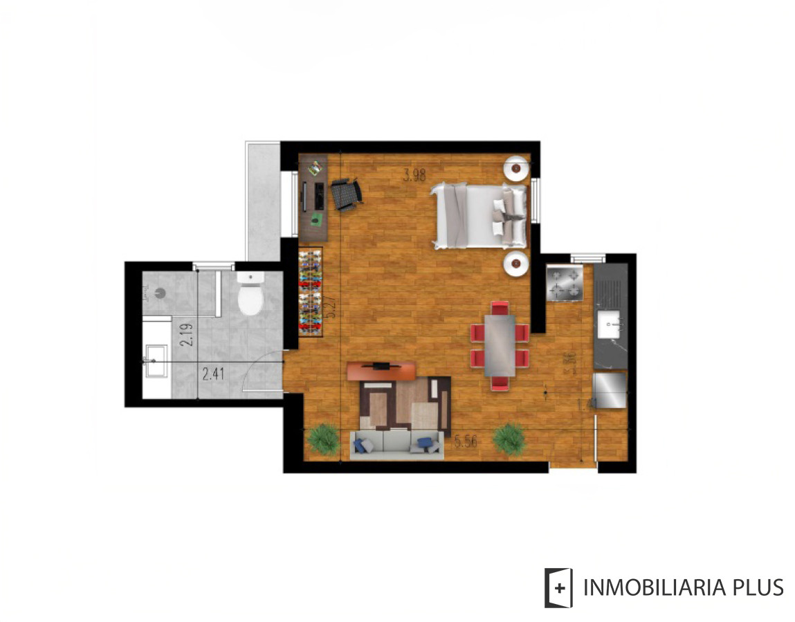 Apartamento ID.1288 - Apartamento Mono en Venta en el Barrio Sur de Montevideo con barbacoa y depósito a pasos de la Rambla y Av. Dieciocho de Julio