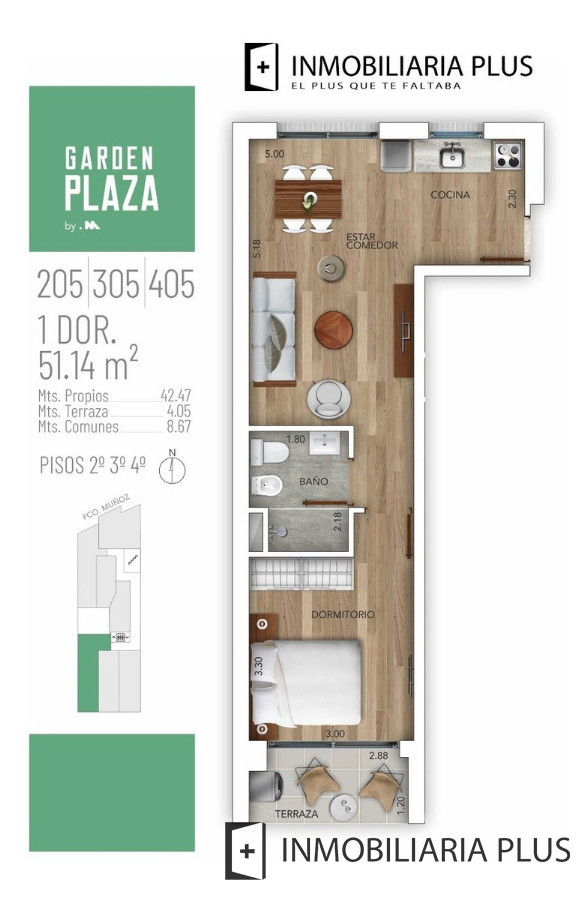 Apartamento ID.1319 - Venta de Apartamento de 1 Dormitorio en Pocitos Nuevo con Garaje Barbacoa y más a pasos Montevideo Shopping