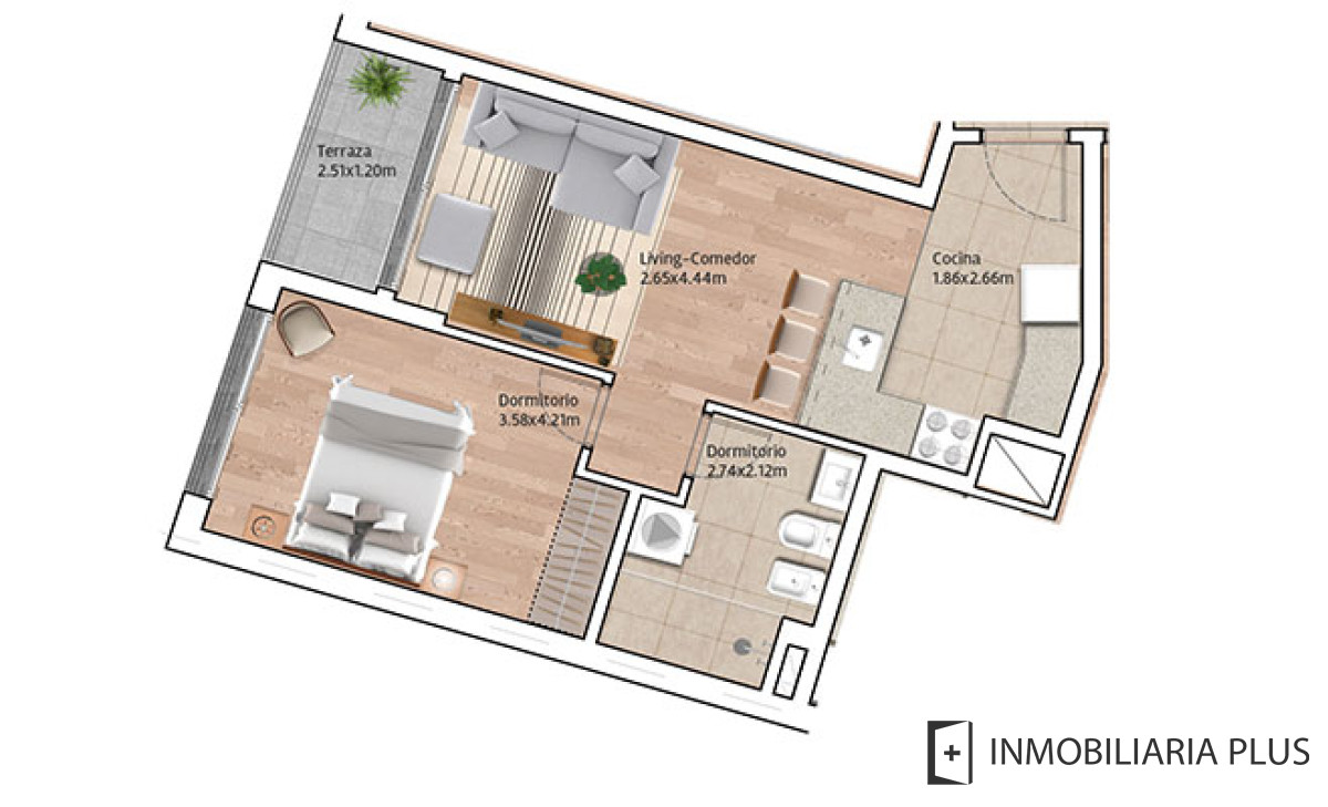 Apartamento ID.1453 - Alquiler de Apartamento de 1 Dormitorio en Tres Cruces con Barbacoa y más Montevideo