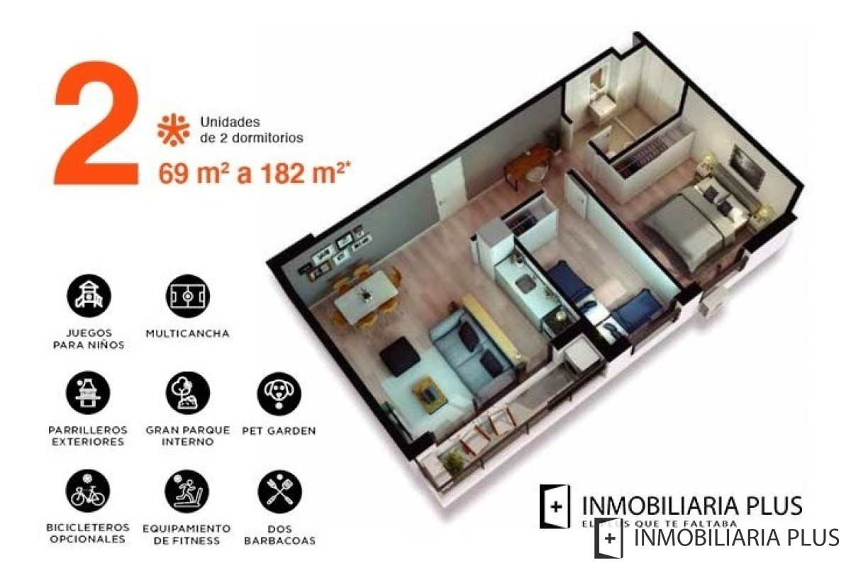 Apartamento ID.161 - 2 Dormitorios Desde U$s 147.405 Apartamento De 2 Dormitorios A Estrenar En 3 Cruces 
