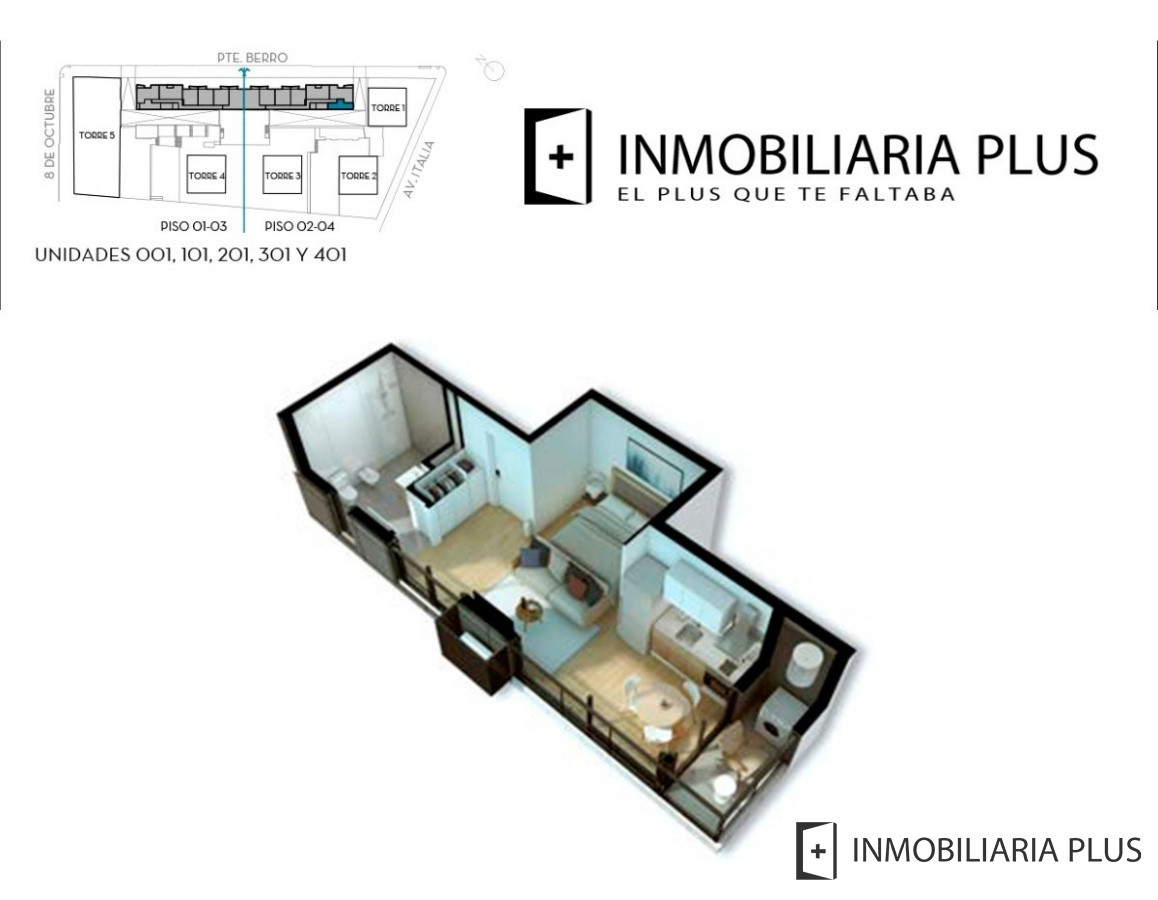 Apartamento ID.17 - Monoambiente A Estrenar En Tres Cruces U$s 20.123 De Entrega Sobre Berro, Con Todos Los Servicios Y Vivienda Promovida