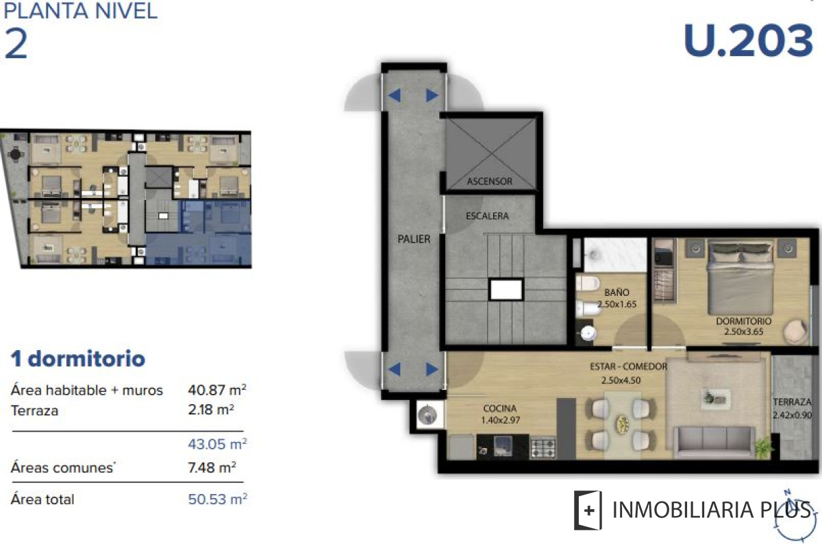 Apartamento ID.738 - Venta de Apartamento a estrenar de 1 dormitorio en NOI Trueba Vivienda Promovida C738B