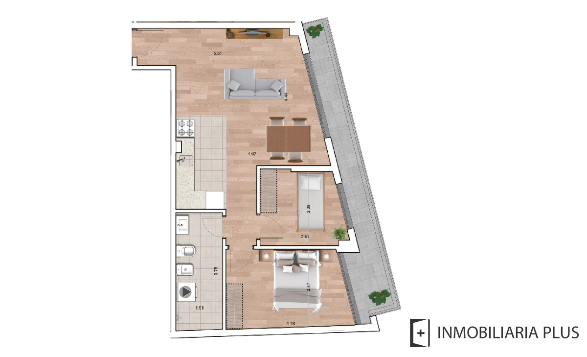 Apartamento ID.1105 - Venta de Apartamento a estrenar con 2 Dormitorios y servicios barbacoa, cowork, juegos infantiles y más