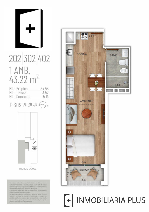 Apartamento ID.1556 - Alquiler de Apartamento al frente en Pocitos Nuevo a pasos del Montevideo Shopping