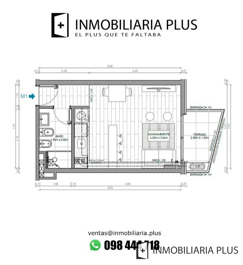 Apartamento ID.54 - Noveno Piso En Cordón Para Invertir Con Ley De Vivienda Promovida Ley 18.795