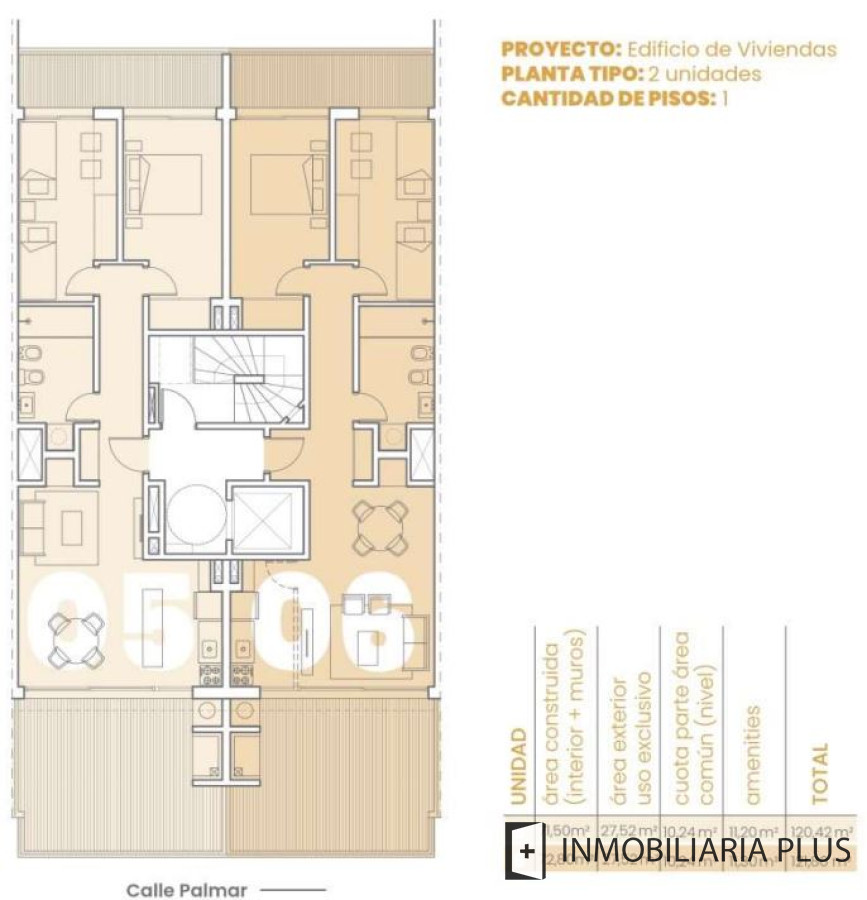 Apartamento ID.569 - Venta de Apartamento de 72 m2 a estrenar con 2 Dormitorios en Cordón con garaje doble C896-1005