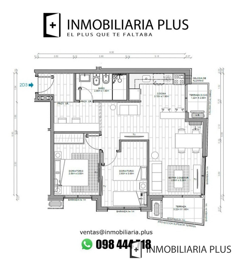 Apartamento ID.57 - Apartamento De 2 Dormitorios 80% Financiado En Cordón Sur Inmobiliaria Plus