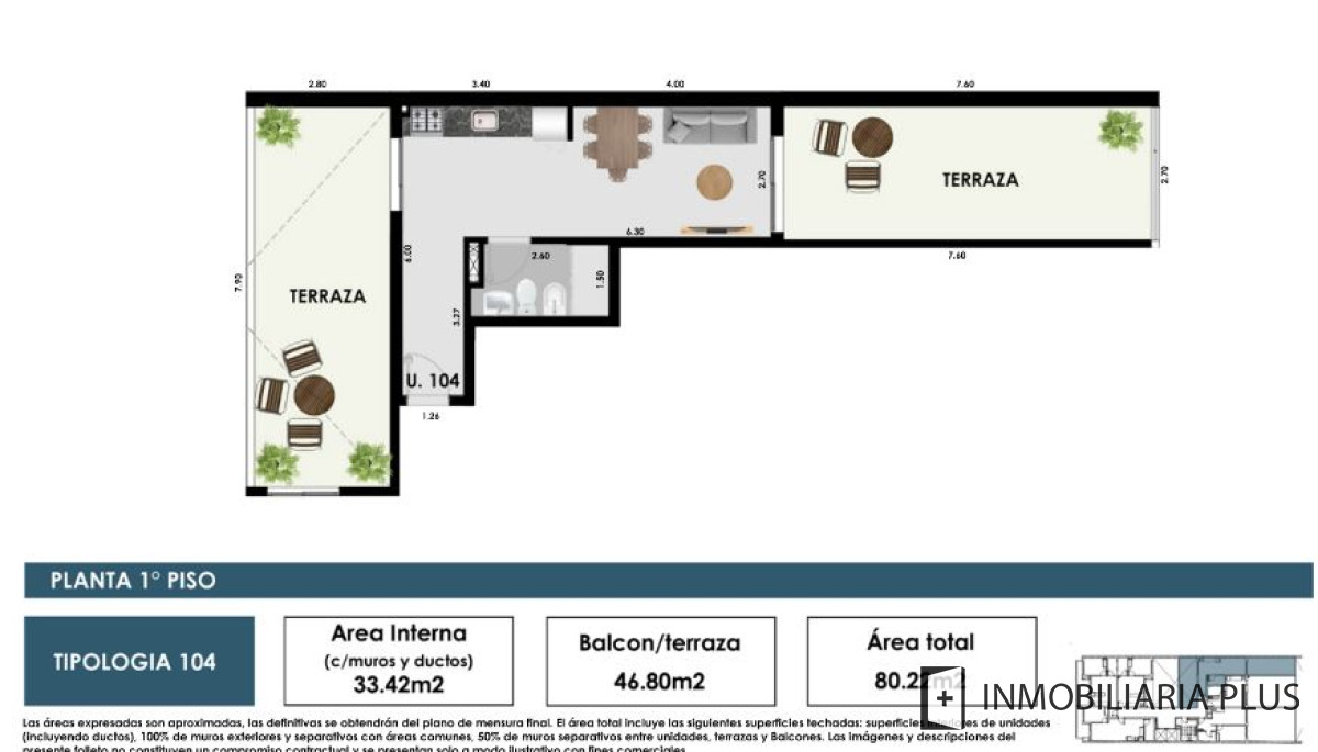 Apartamento ID.801 - Apartamento en venta en Montevideo con terraza doble
