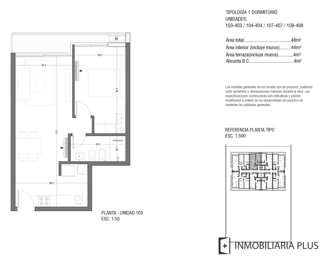 Apartamento ID.621 - Venta de Apartamento con 1 Dormitorio a estrenar en el centro con piscina, barbacoa, Gym y más C992208P