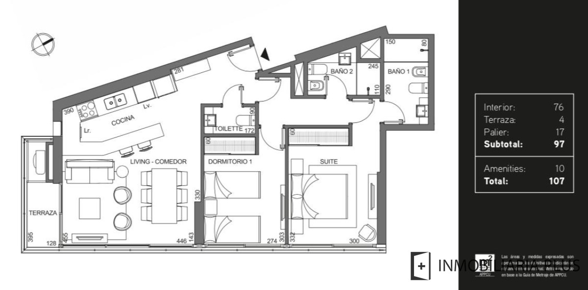 Apartamento ID.1741 - Venta de Apartamento de 2 dormitorios en Pocitos con terraza en Montevideo