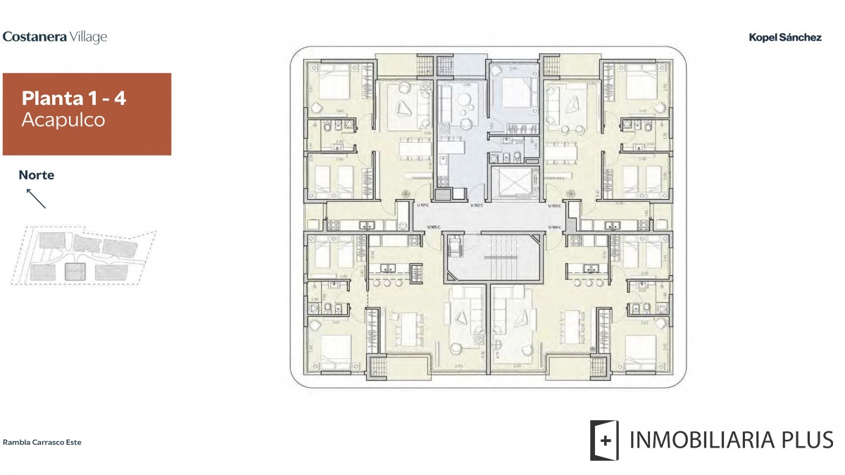 Apartamento ID.375 - VENTA de Apartamento COSTA Sobre la primera línea al mar en la Ciudad de la COSTA C846-2D304C 2 Dormitorios con GARAJE