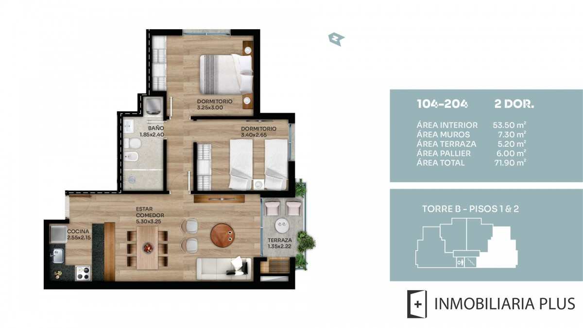 Apartamento ID.359 - Venta de Apartamento 2 Dormitorios en el Prado C885-104B