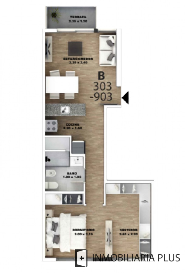 Apartamento ID.699 - Apartamento en Venta de Tres Cruces a Estrenar 2 dormitorios con barbacoa, piscina y más C833902